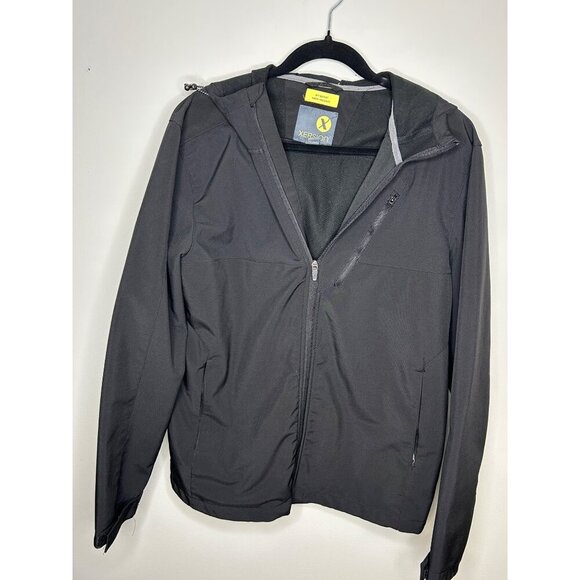 Xersion Men's Black Soft Shell Windproof Water Resistant Jacket Hooded Sz medium - Picture 1 of 9